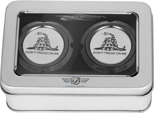 Figurati Don't Tread On Me Front Black Axle Nut Cover (FD40-FAC-BK)