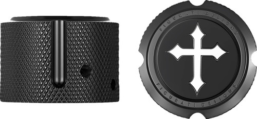 Figurati Maltese Cross Front Black Axle Nut Cover (FD41-FAC-BK)