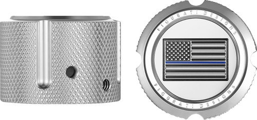 Figurati Thin Blue Line Flag Front Polished Axle Nut Cover (FD70-FAC-SS)
