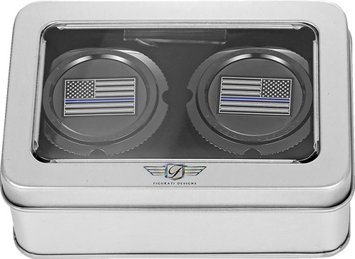 Figurati Thin Blue Line Flag Front Black Axle Nut Cover (FD71-FAC-BK)