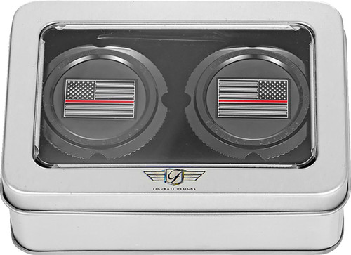 Figurati Thin Red Line Flag Front Black Axle Nut Cover (FD75-FAC-BK)