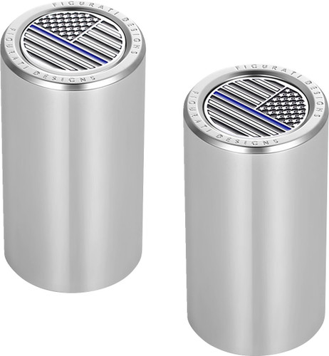 Figurati Thin Blue Line Flag Medium Polished Docking Cover (FD70-DC-2545-SS)