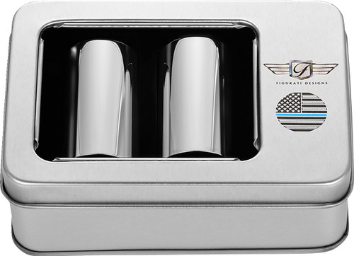 Figurati Thin Blue Line Flag Medium Polished Docking Cover (FD70-DC-2545-SS)