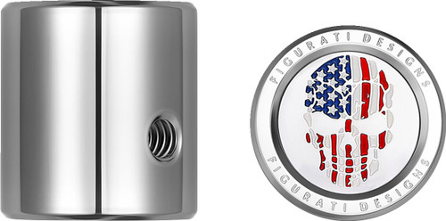 Figurati American Flag Skull Polished Shifter Spline Cover (FD24-HTSC-SS)