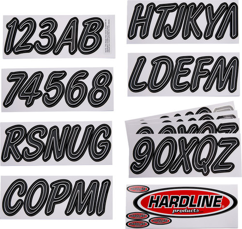 Hardline 3" Series 400 Grey/Black Registration Lettering Kit (DGBKG400)