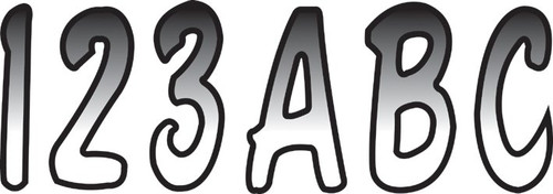 Hardline 3" Series 200 White/Black Registration Lettering Kit (WHBKG200)