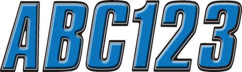 Hardline 3" Series 800 Blue/Black Registration Lettering Kit (BLBLK800)