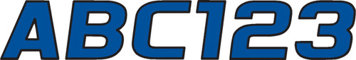 Hardline 3" Series 700 Blue/Black Registration Lettering Kit (BLBLK700)