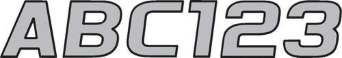 Hardline 3" Series 700 Silver/Black Registration Lettering Kit (SIBLK700)