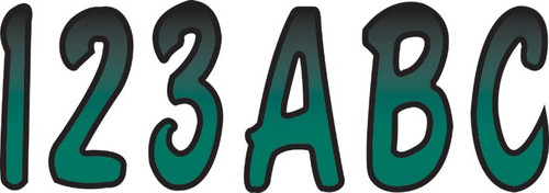 Hardline 3" Series 200 Teal/Black Registration Lettering Kit (TEBKG200)