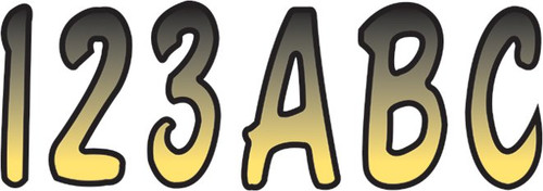 Hardline 3" Series 200 Yellow/Black Registration Lettering Kit (YEBKG200)
