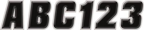 Hardline 2" Black/Silver Snowmobile ID Sticker Kit (BLKSI500)