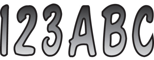 Hardline 3" Series 200 Silver/Black Registration Lettering Kit (SIBKG200)