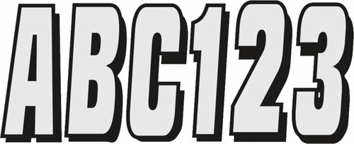 Hardline 3" Series 320 Silver/Black Registration Lettering Kit (SIBLK320)