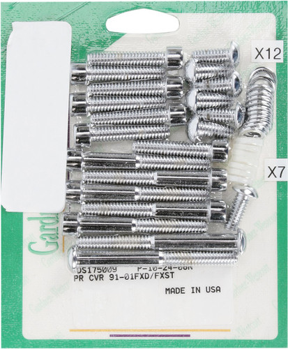 Gardner-Westcott Chrome Primary Cover Bolt Kit (P-10-24-08N)