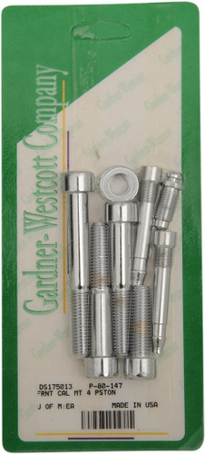 Gardner-Westcott Chrome Socket-Head Front Brake Caliper Mounting Kit (P-80-147)