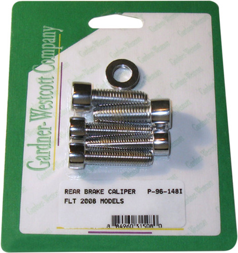 Gardner-Westcott Chrome Socket-Head Rear Brake Caliper Mounting Kit (P-96-148I)