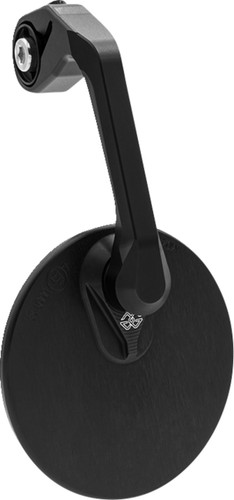 Gilles MOON Black Round Handlebar End Mirror (M04-02-BD)