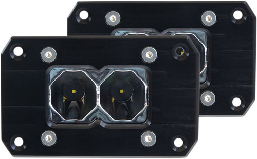 Heretic 2" 6-Series Flush Mount Clear LED Flood Pod Light (Pair) (50207)