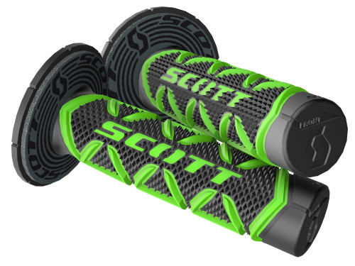 Scott Diamond Offroad Green/Black Grips w/Donuts (219626-1089)