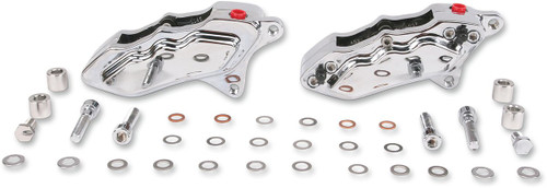 Hawg Halters 6-Piston Dual-Disc Chrome Front Brake Calipers (FKDDCC6018D)