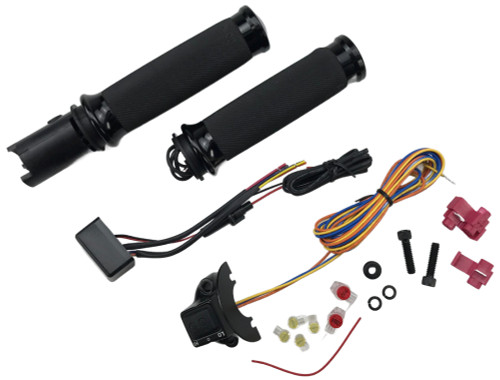 Avon Custom Contour Black Heated Grips w/Throttle by Wire (CC-86-AN-F24-HT)