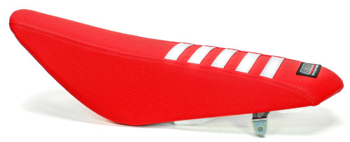 BBR Tall Seat | Red/White Stripes | '19-up Honda CRF110F/CRF125F (716-HCF-1142)
