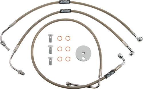 LA Choppers Stainless Brake Lines for 15"-17" Handlebars (LA-8230B16)