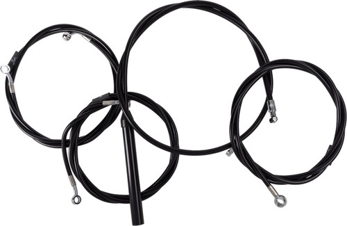 LA Choppers Black Vinyl Complete Cable Kit for 15"-17" Bars (LA-8059KT2-16B)