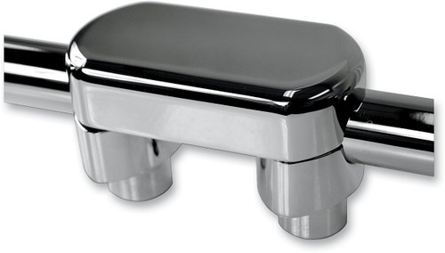 LA Choppers Chrome Solid Handlebar 1-1/2" Riser & Top Clamp Kit (LA-7442-01)