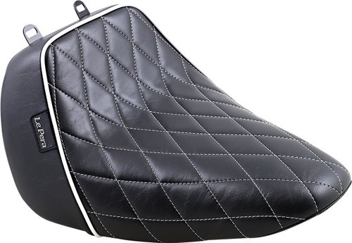 Le Pera Bare Bones Diamond Stitch Solo Seat w/White Stitching (LYO-007DMWTP)