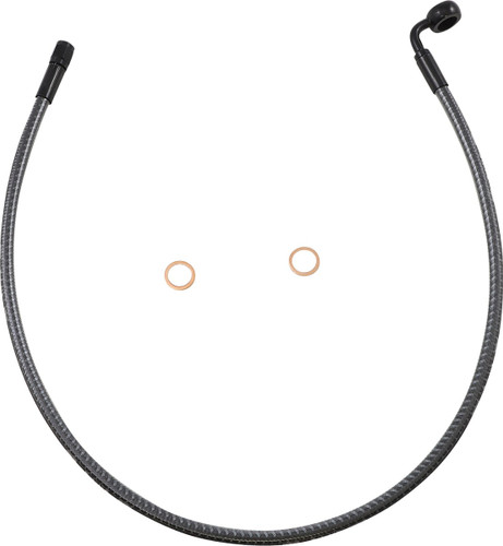 Magnum 28" Karbonfibr Front Upper ABS Brake Line 12mm 90° Banjo (AS778028)