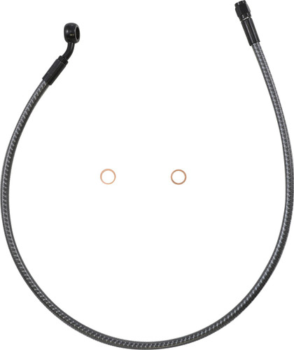 Magnum 28" Karbonfibr Front Upper ABS Brake Line 10mm 35° Banjo (AS77128)
