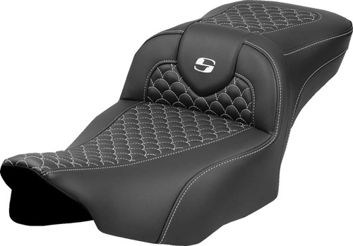 Saddlemen Dragon Scale White Stitch Extended Reach Roadsofa Seat (823-07-20906)