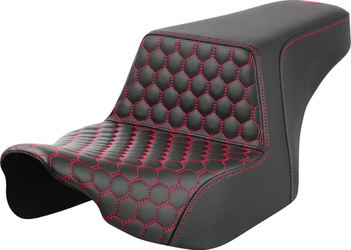 Saddlemen Step-Up Seat w/ Front Honeycomb Red Stitching (823-07-17704)