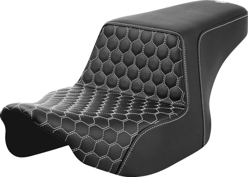 Saddlemen Step-Up Seat w/ Front Honeycomb White Stitching (823-07-17706)