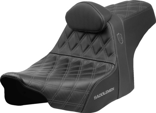 Saddlemen SDC Pro Series Gripper Black Seat w/Gray Lattice Stitch (SC82307DB2)