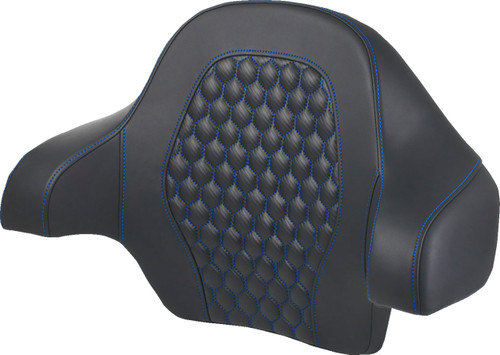 Saddlemen Tour Pack Backrest Pad w/ Honeycomb Blue Stitch (814-07-19001)