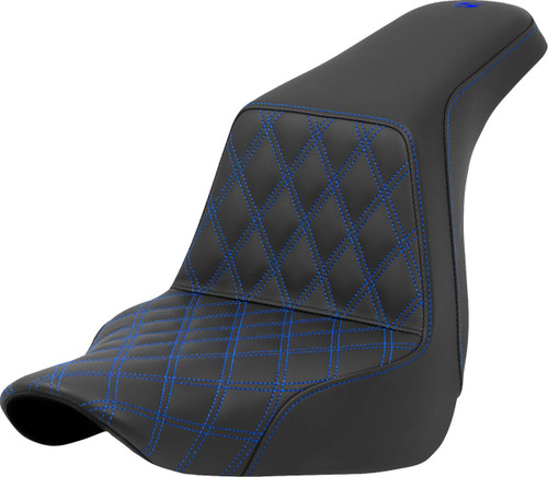 Saddlemen Step-Up Seat w/ Front Lattice Blue Stitch (818-29-17201)