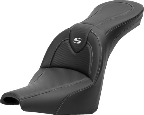 Saddlemen Roadsofa Seat | Black/Carbon Fiber Weave (818-30-185)