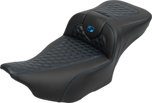 Saddlemen Extended Reach Roadsofa Honeycomb Blue Stitch Seat (823-07-190B1)