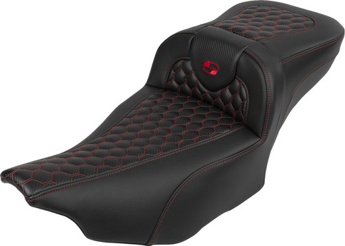 Saddlemen Extended Reach Roadsofa Honeycomb Red Stitch Seat (823-07-190B4)