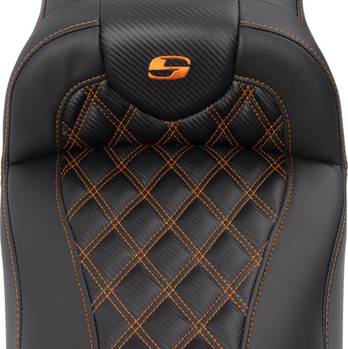 Saddlemen Extended Reach Roadsofa Lattice Orange Stitch Seat (823-07-207B3)