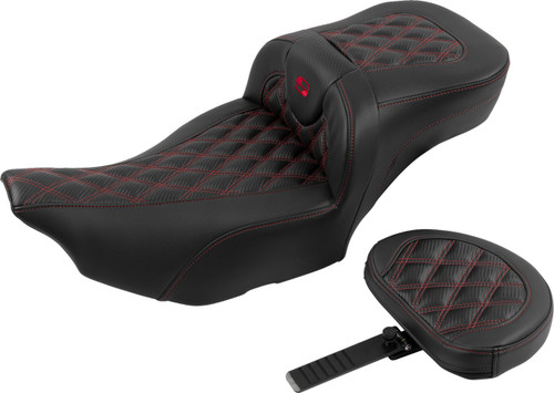 Saddlemen Extended Reach Roadsofa Lattice Red Stitch Seat (823-07-207B4)
