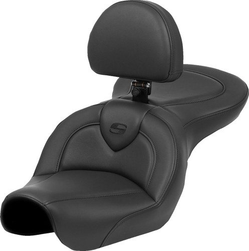 Saddlemen RoadSofa Plain Black Seat w/ Backrest (804-04-187BR)