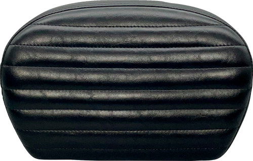 Le Pera Large Shiny Black Sissy Bar Pad w/ Pleated Stitch (L-SBP01PT-SH)
