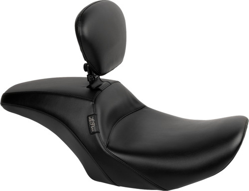 Le Pera Outcast 2-Up Smooth Black Seat w/ Backrest (LV-987BR)