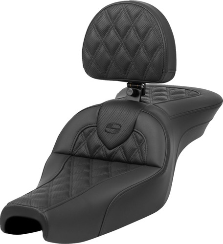 Saddlemen RoadSofa Lattice Stitch Seat w/ Backrest (807-11-182BR)