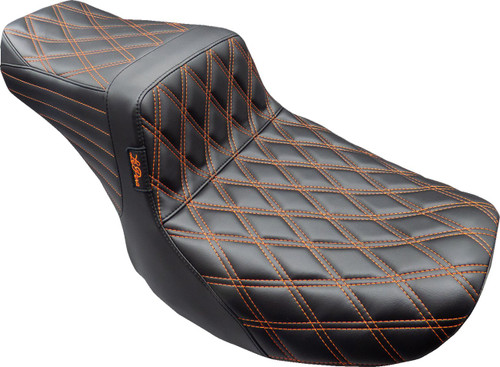 Le Pera Tailwhip Black Seat w/ Orange Double Diamond Stitch (LV-587DD-OB4)