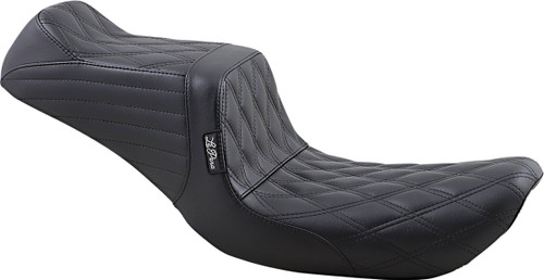 Le Pera Tailwhip Black Seat w/ Double Diamond Stitch (LN-581DD)